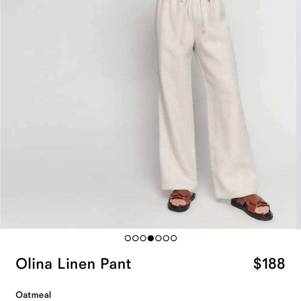 Reformation Beige Linen Trousers